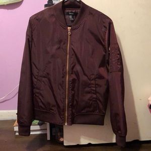 Burgundy Bomber Jacket